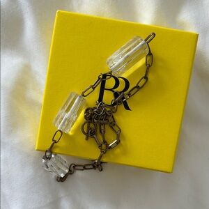 Chunky Chain necklace with Clear crystal Accents